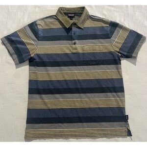 Patagonia Organic Cotton Polo Shirt Men's Medium Multi-Color Striped